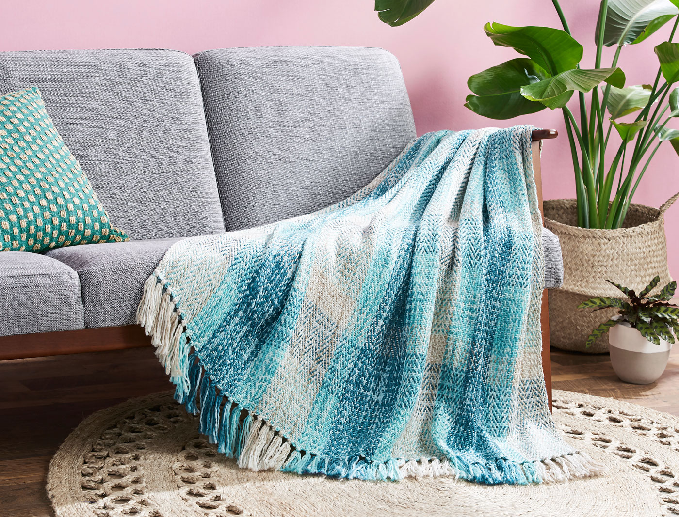 Buy Peru Check Throw Blue Bed Bath N' Table