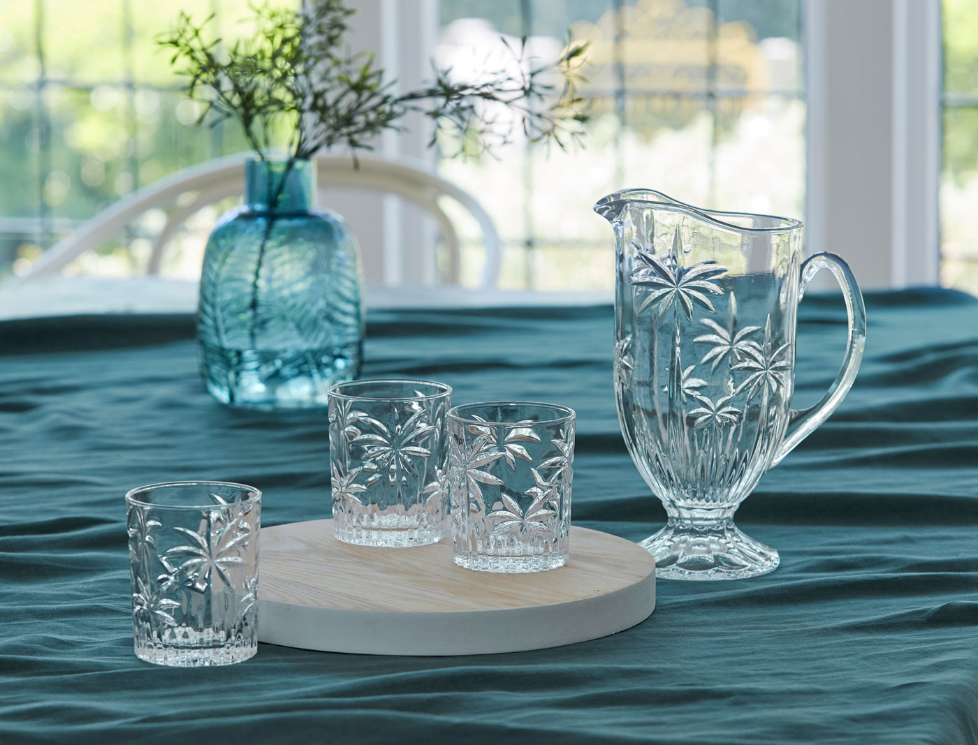 Buy Palm Tree Glassware Clear Online Bed Bath N' Table